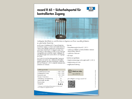 record R 65 – Datenblatt