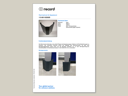 Datenblatt für Speedcord Rammschutz