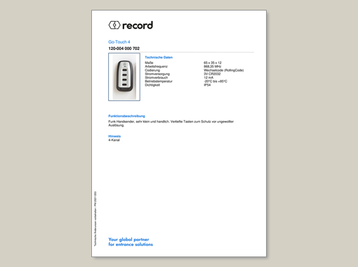 Datenblatt Go Touch 4