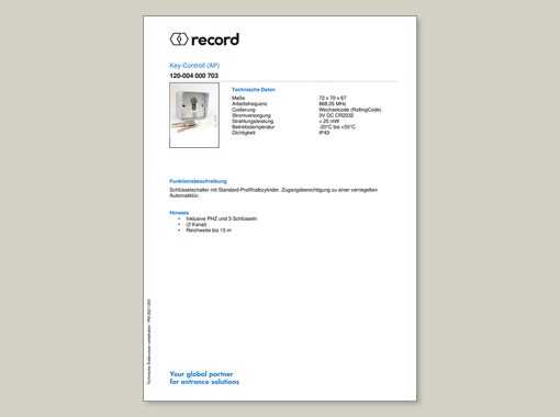 Datenblatt Key Control AP