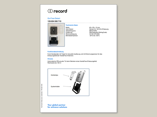 Datenblatt Go Free Detect